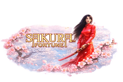 Sakura Fortune slot con temática de flor de cerezo y guerrera protagonista con giros gratis